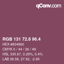 カラーコード: RGB 131 72.8 96.4 | qconv.com