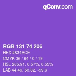 Color code: RGB 131 74 206 | qconv.com