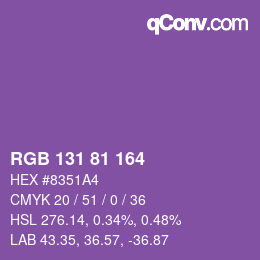 Farbcode: RGB 131 81 164 | qconv.com
