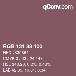 カラーコード: RGB 131 88 100 | qconv.com