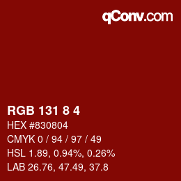 カラーコード: RGB 131 8 4 | qconv.com