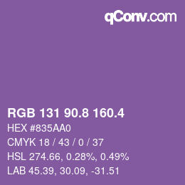 カラーコード: RGB 131 90.8 160.4 | qconv.com