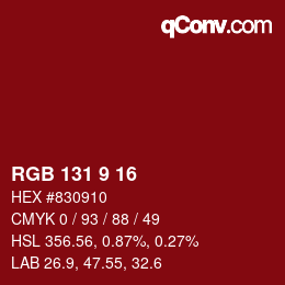 Color code: RGB 131 9 16 | qconv.com