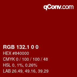 Color code: RGB 132.1 0 0 | qconv.com