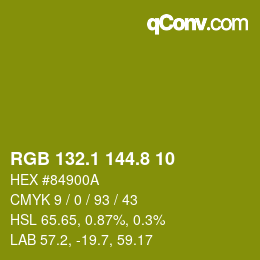 カラーコード: RGB 132.1 144.8 10 | qconv.com
