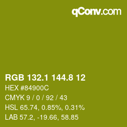 カラーコード: RGB 132.1 144.8 12 | qconv.com