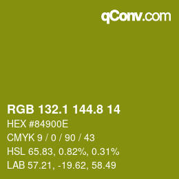 カラーコード: RGB 132.1 144.8 14 | qconv.com