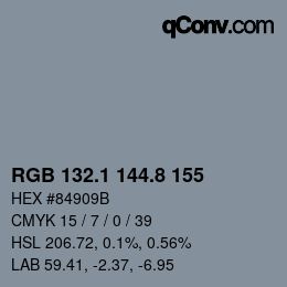 Color code: RGB 132.1 144.8 155 | qconv.com