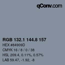 Farbcode: RGB 132.1 144.8 157 | qconv.com