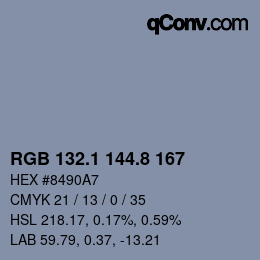 Farbcode: RGB 132.1 144.8 167 | qconv.com