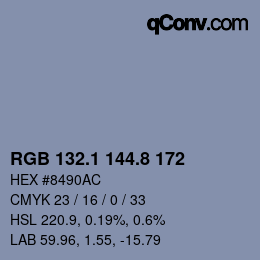 Color code: RGB 132.1 144.8 172 | qconv.com