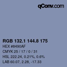 Color code: RGB 132.1 144.8 175 | qconv.com