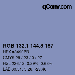Color code: RGB 132.1 144.8 187 | qconv.com