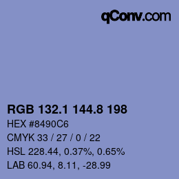 Color code: RGB 132.1 144.8 198 | qconv.com