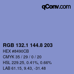 Color code: RGB 132.1 144.8 203 | qconv.com