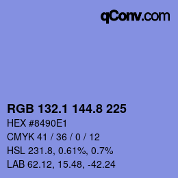 カラーコード: RGB 132.1 144.8 225 | qconv.com