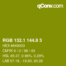 カラーコード: RGB 132.1 144.8 3 | qconv.com