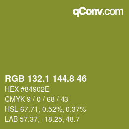 カラーコード: RGB 132.1 144.8 46 | qconv.com