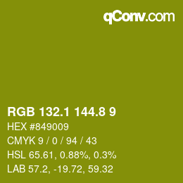 カラーコード: RGB 132.1 144.8 9 | qconv.com