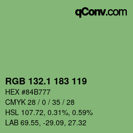 カラーコード: RGB 132.1 183 119 | qconv.com