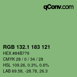 カラーコード: RGB 132.1 183 121 | qconv.com