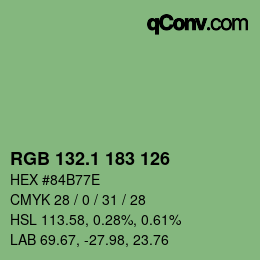 カラーコード: RGB 132.1 183 126 | qconv.com