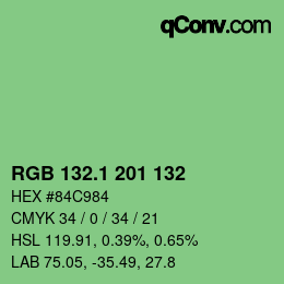 カラーコード: RGB 132.1 201 132 | qconv.com