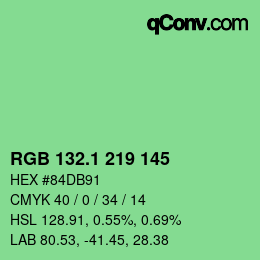 カラーコード: RGB 132.1 219 145 | qconv.com