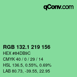 カラーコード: RGB 132.1 219 156 | qconv.com
