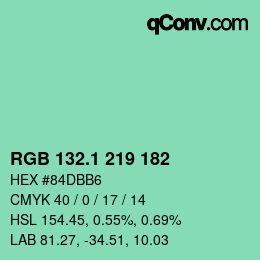 カラーコード: RGB 132.1 219 182 | qconv.com