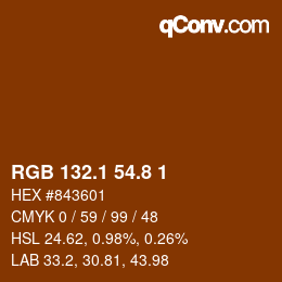 カラーコード: RGB 132.1 54.8 1 | qconv.com