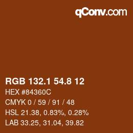 Color code: RGB 132.1 54.8 12 | qconv.com