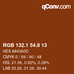 Color code: RGB 132.1 54.8 13 | qconv.com