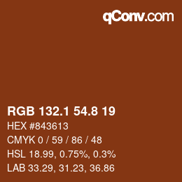 Color code: RGB 132.1 54.8 19 | qconv.com