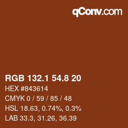 Color code: RGB 132.1 54.8 20 | qconv.com