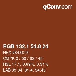 Color code: RGB 132.1 54.8 24 | qconv.com