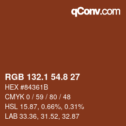 Color code: RGB 132.1 54.8 27 | qconv.com
