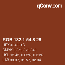 Color code: RGB 132.1 54.8 28 | qconv.com
