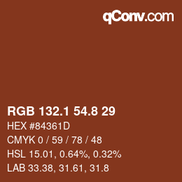 Color code: RGB 132.1 54.8 29 | qconv.com