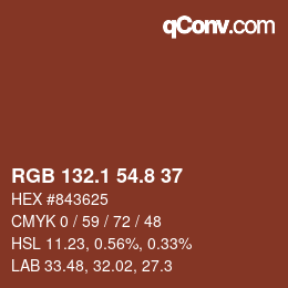 Color code: RGB 132.1 54.8 37 | qconv.com