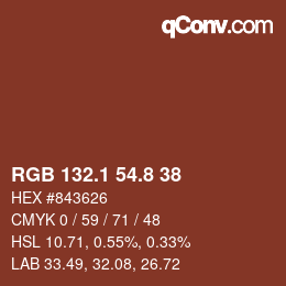 Color code: RGB 132.1 54.8 38 | qconv.com