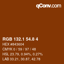 Color code: RGB 132.1 54.8 4 | qconv.com