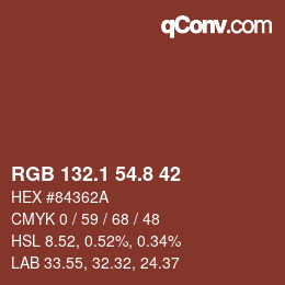 Color code: RGB 132.1 54.8 42 | qconv.com