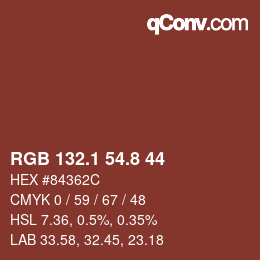 Color code: RGB 132.1 54.8 44 | qconv.com