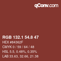 Color code: RGB 132.1 54.8 47 | qconv.com