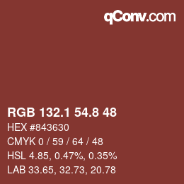 Color code: RGB 132.1 54.8 48 | qconv.com