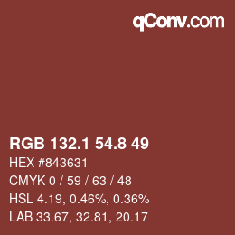 Color code: RGB 132.1 54.8 49 | qconv.com
