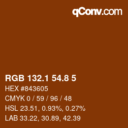 Color code: RGB 132.1 54.8 5 | qconv.com