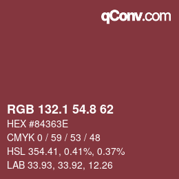 Color code: RGB 132.1 54.8 62 | qconv.com
