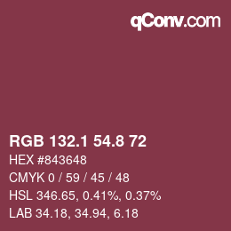 Color code: RGB 132.1 54.8 72 | qconv.com